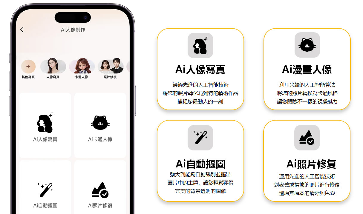 手機殼Ai創作機觸控螢幕操作介面